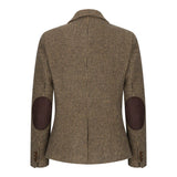 TPW-20 - Blazer da donna in tweed pied de poule marrone misto lana