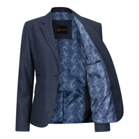 TPW52 - Abito da donna in 3 pezzi con motivo Principe di Galles blu navy