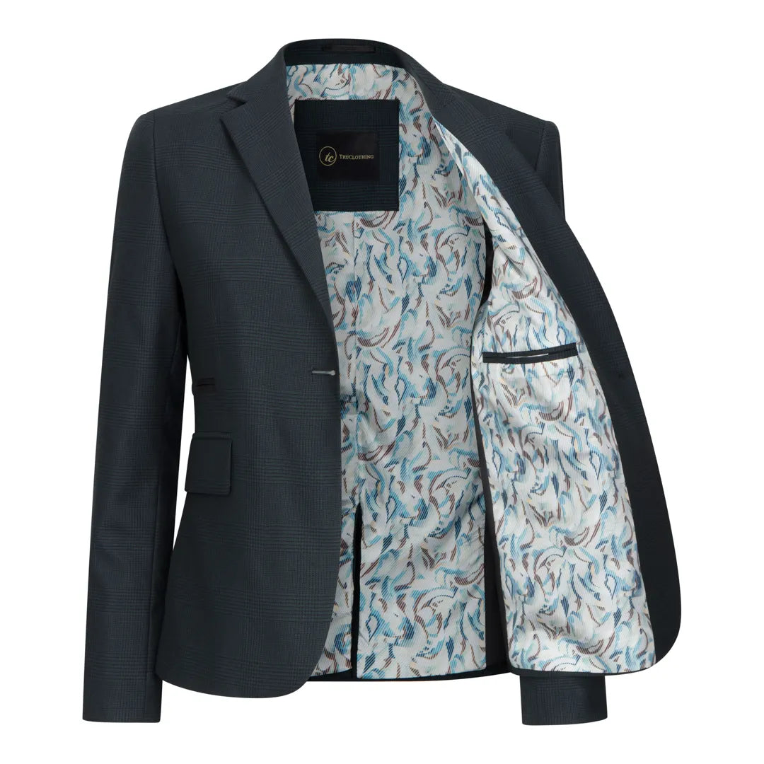 TPW53 - Completo da donna verde a 3 pezzi in stile Principe di Galles