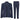TPW-AK-04 - Abito da donna in tweed a spina di pesce blu navy, 3 pezzi