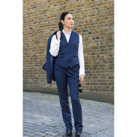 TPW-AK-04 - Abito da donna in tweed a spina di pesce blu navy, 3 pezzi