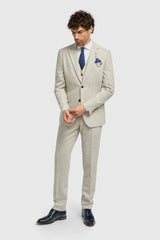 Thomas - Abito da uomo in tweed misto lana grigio, 3 pezzi