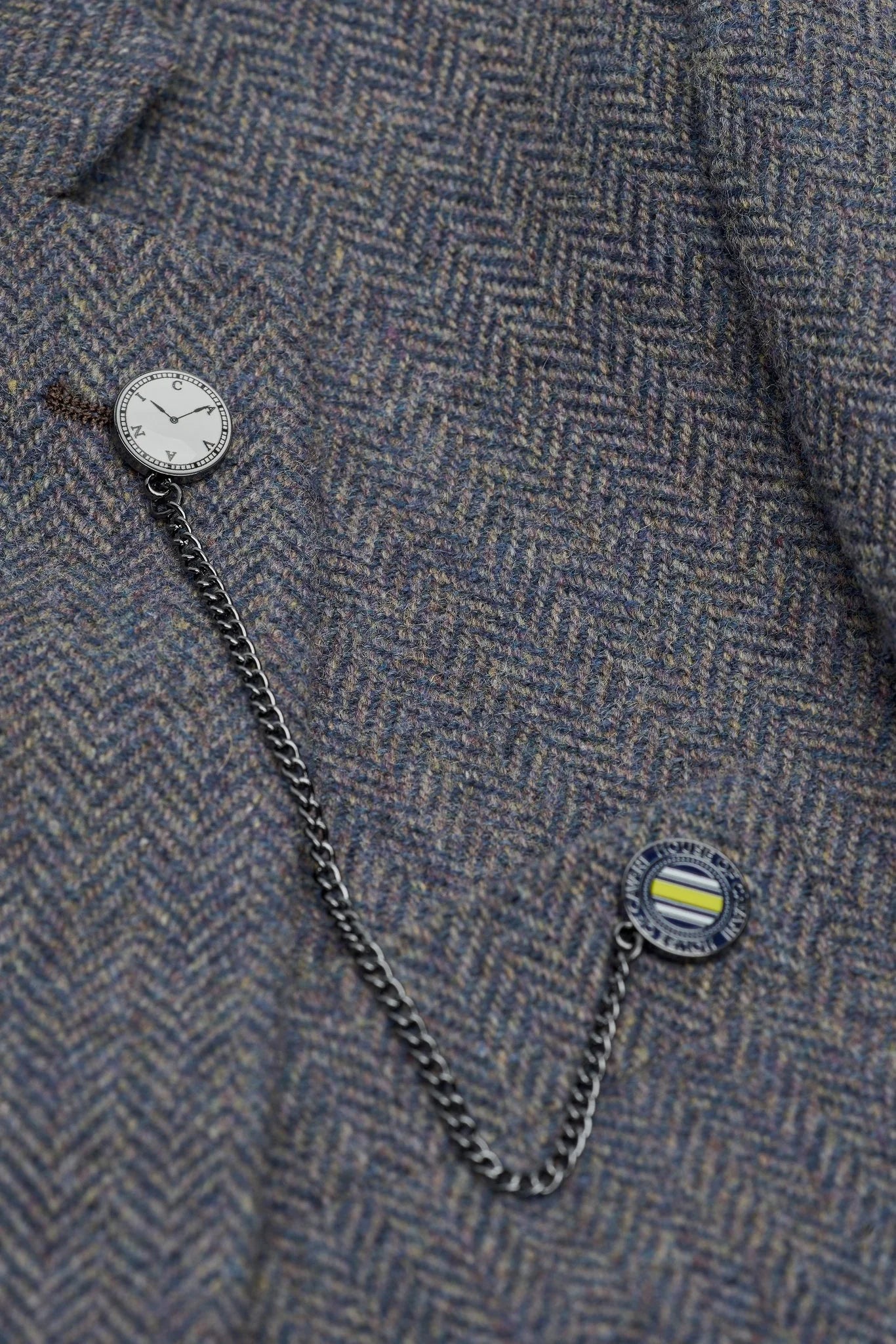 Thomas - Abito da uomo in tweed misto lana blu navy, 3 pezzi