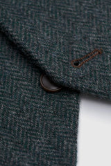 Thomas - Abito in tweed misto lana verde oliva 3 pezzi