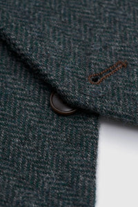 Thomas - Abito in tweed misto lana verde oliva 3 pezzi