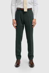 Thomas - Abito in tweed misto lana verde oliva 3 pezzi