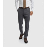 Thomas - Pantaloni da uomo in tweed a spina di pesce in misto lana blu navy