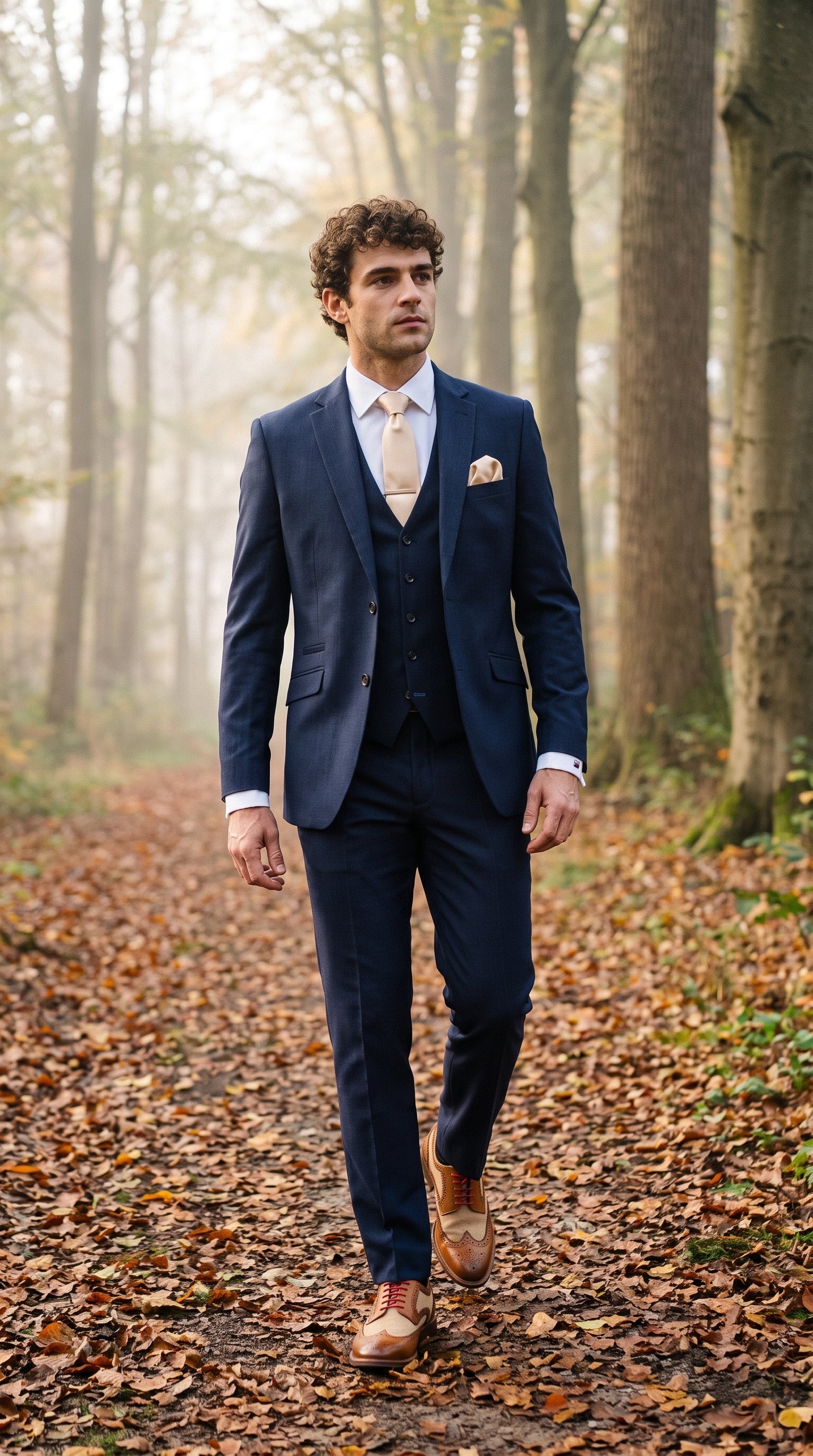 Look #496 styled with Abito da uomo su misura blu navy
