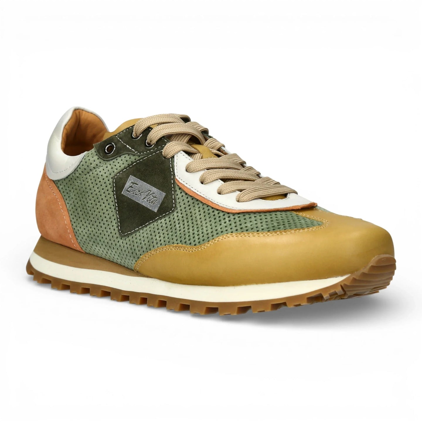 Aglae 02 - Sneakers da uomo in pelle verde beige