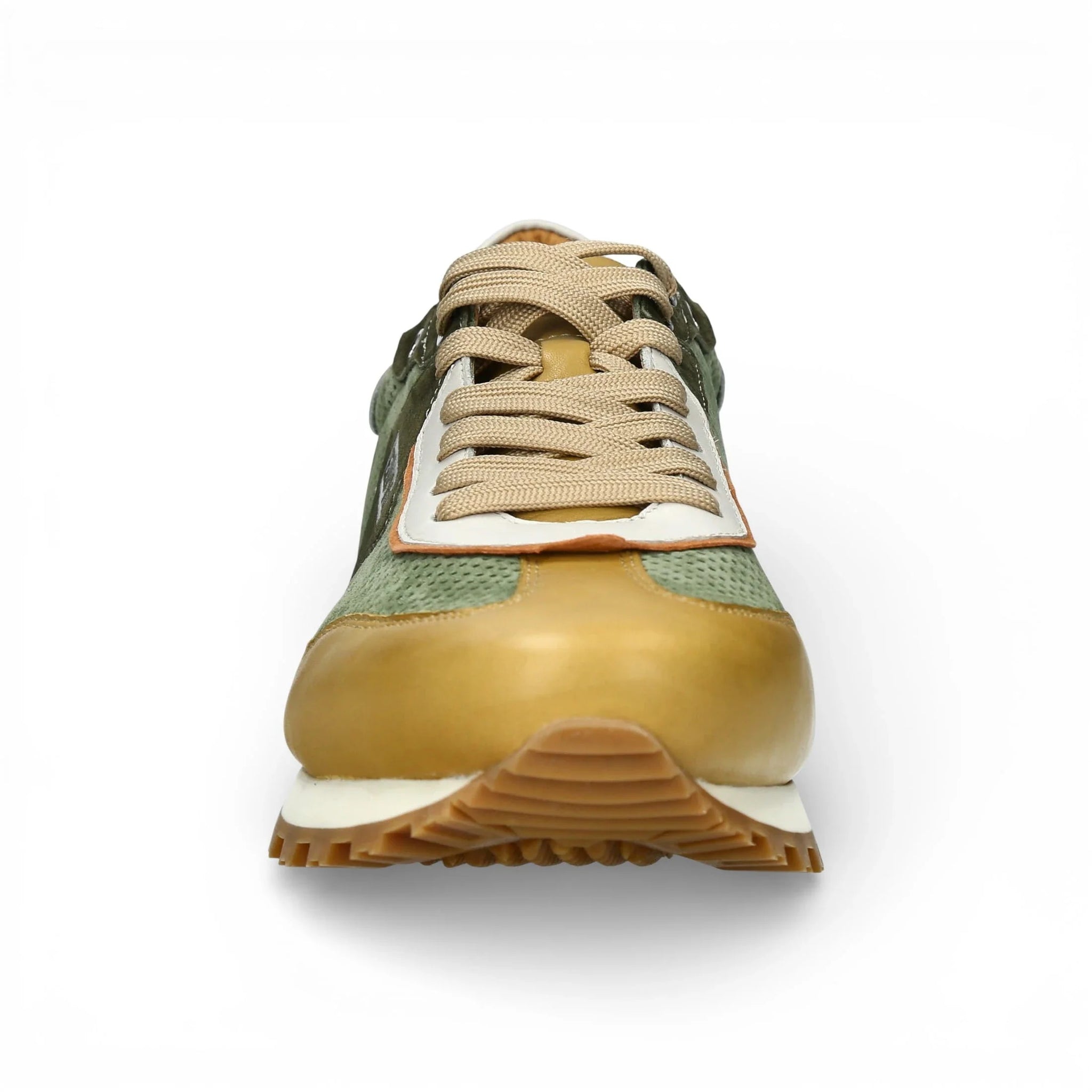 Aglae 02 - Sneakers da uomo in pelle verde beige