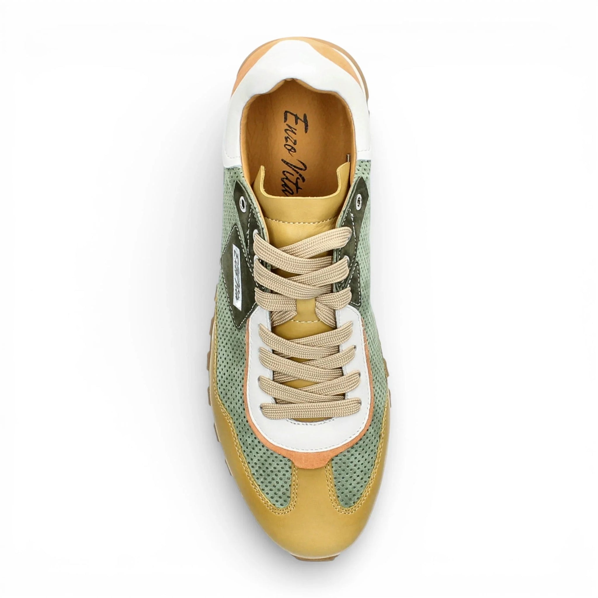 Aglae 02 - Sneakers da uomo in pelle verde beige