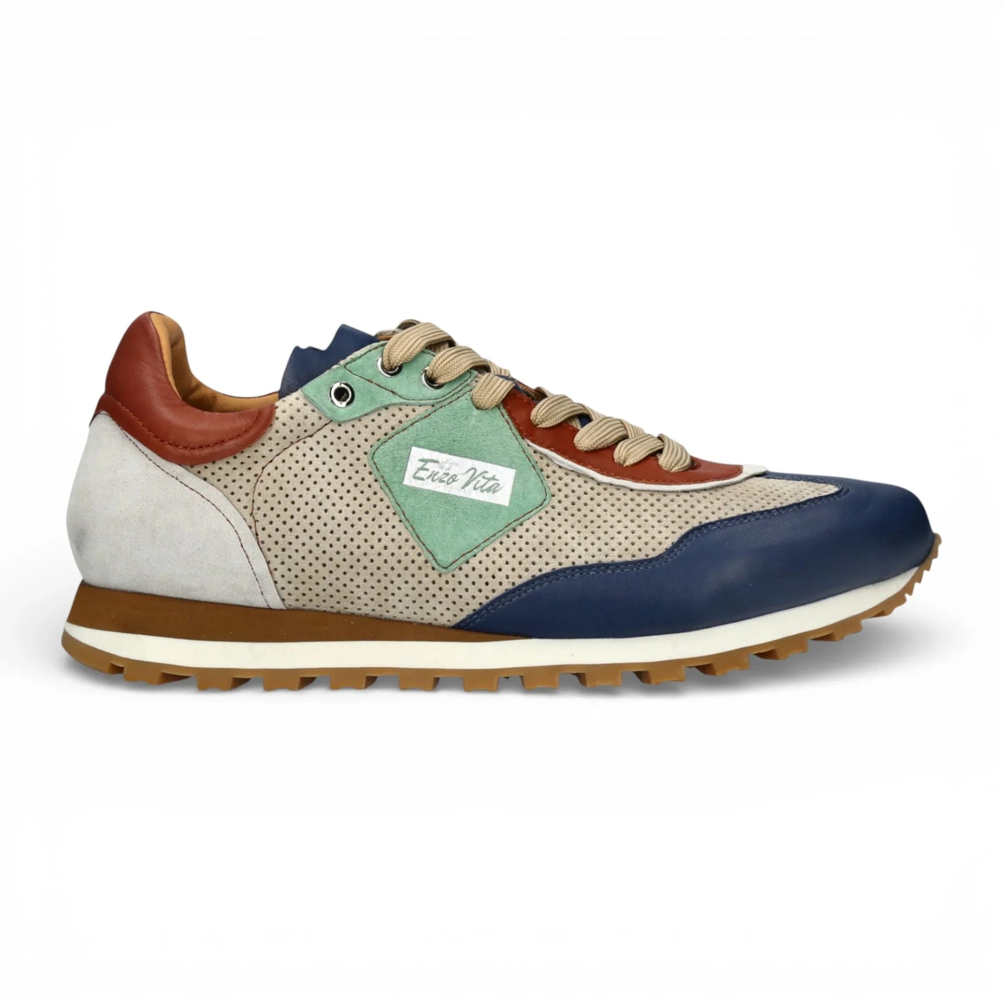 Aglae 02 - Sneakers da uomo in pelle grigio-blu