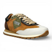 Aglae 02 - Sneakers da uomo in pelle bianca e marrone chiaro