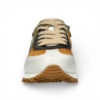 Aglae 02 - Sneakers da uomo in pelle bianca e marrone chiaro