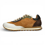 Aglae 02 - Sneakers da uomo in pelle bianca e marrone chiaro