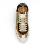 Aglae 02 - Sneakers da uomo in pelle bianca e marrone chiaro
