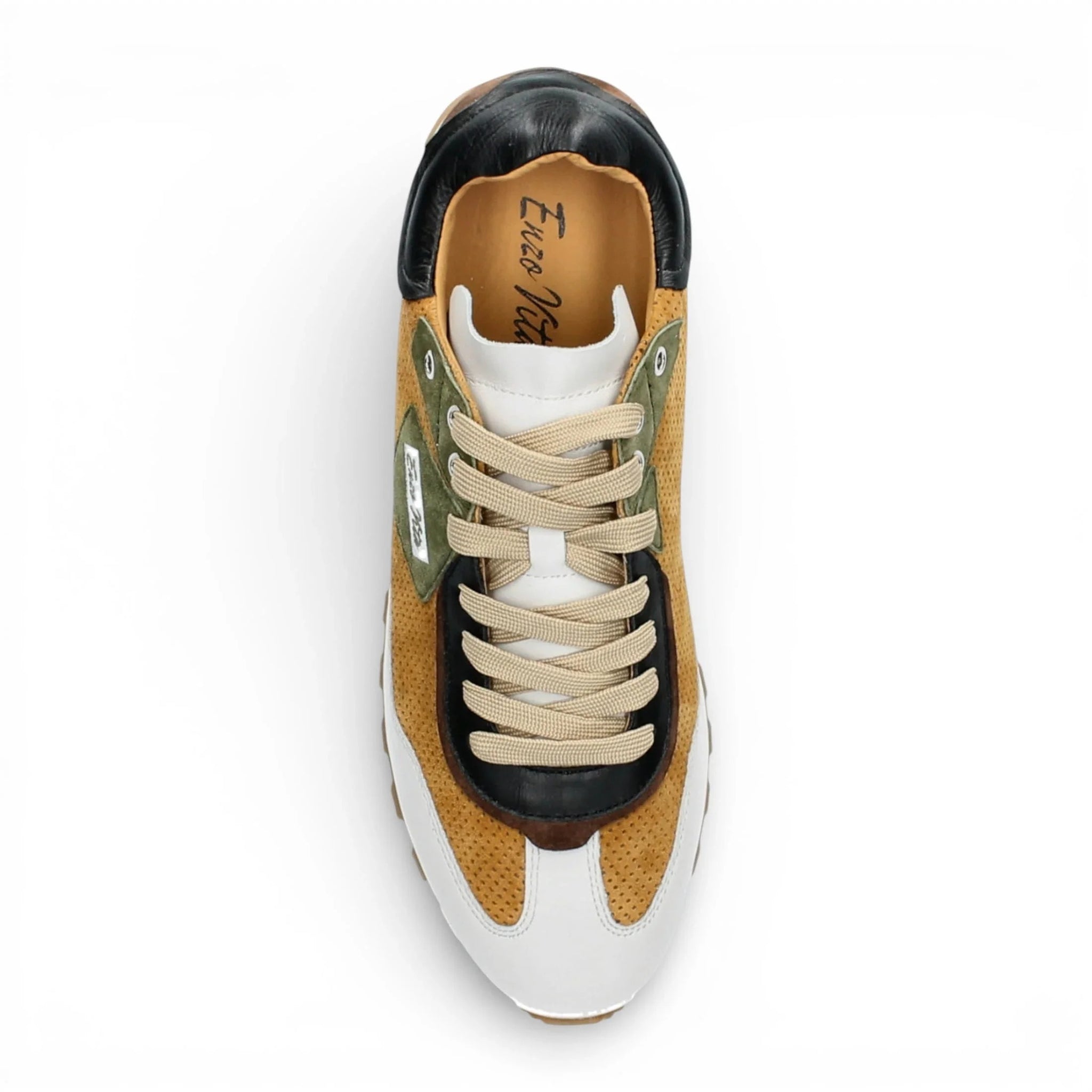 Aglae 02 - Sneakers da uomo in pelle bianca e marrone chiaro