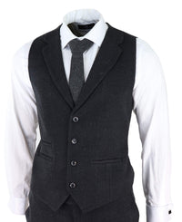Men's Black Glen Check 3 Piece Suit