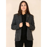 Completo da donna in tweed a quadri grigio