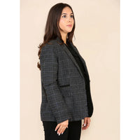Completo da donna in tweed a quadri grigio