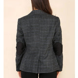 Completo da donna in tweed a quadri grigio