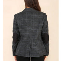 Completo da donna in tweed a quadri grigio