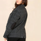 Completo da donna in tweed a quadri grigio