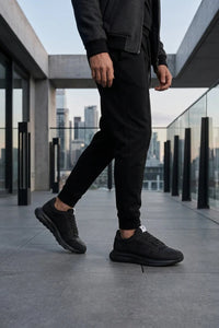Albany - Sneakers casual da uomo nere in mesh traspirante