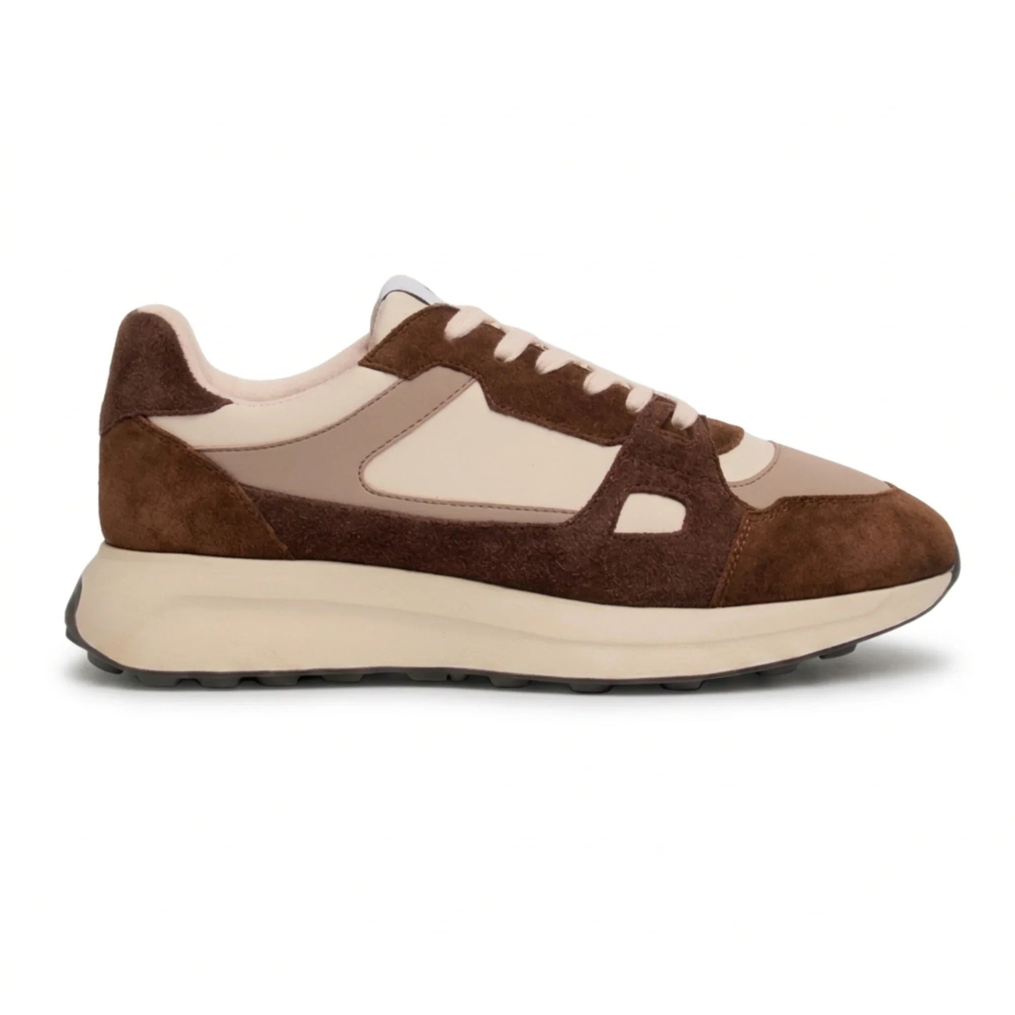 Albany - Sneakers casual da uomo in mesh traspirante color marrone chiaro