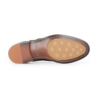 Albert - Scarpe brogue da uomo in pelle nera con dettagli in tweed