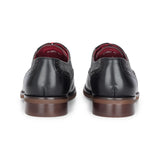 Albert - Scarpe brogue da uomo in pelle nera con dettagli in tweed