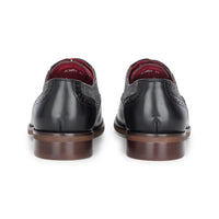 Albert - Scarpe brogue da uomo in pelle nera con dettagli in tweed