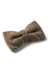 Albert - Papillon da uomo in tweed a spina di pesce marrone