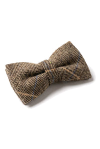 Albert - Papillon da uomo in tweed a spina di pesce marrone