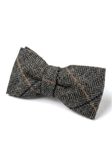 Albert - Papillon da uomo in tweed a spina di pesce grigio