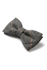 Albert - Papillon da uomo in tweed a spina di pesce grigio