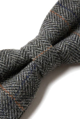 Albert - Papillon da uomo in tweed a spina di pesce grigio