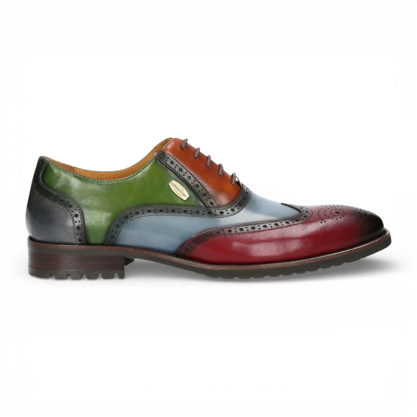 Antonin 01 - Scarpe Oxford da uomo in pelle nera e bordeaux