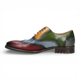 Antonin 01 - Scarpe Oxford da uomo in pelle nera e bordeaux