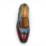 Antonin 01 - Scarpe Oxford da uomo in pelle nera e bordeaux