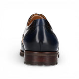 Antonin 01 - Scarpe Oxford da uomo in pelle blu e marrone