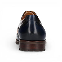 Antonin 01 - Scarpe Oxford da uomo in pelle blu e marrone