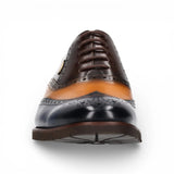 Antonin 01 - Scarpe Oxford da uomo in pelle blu e marrone