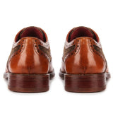 Arlo - Scarpe brogue da uomo in tweed color cuoio