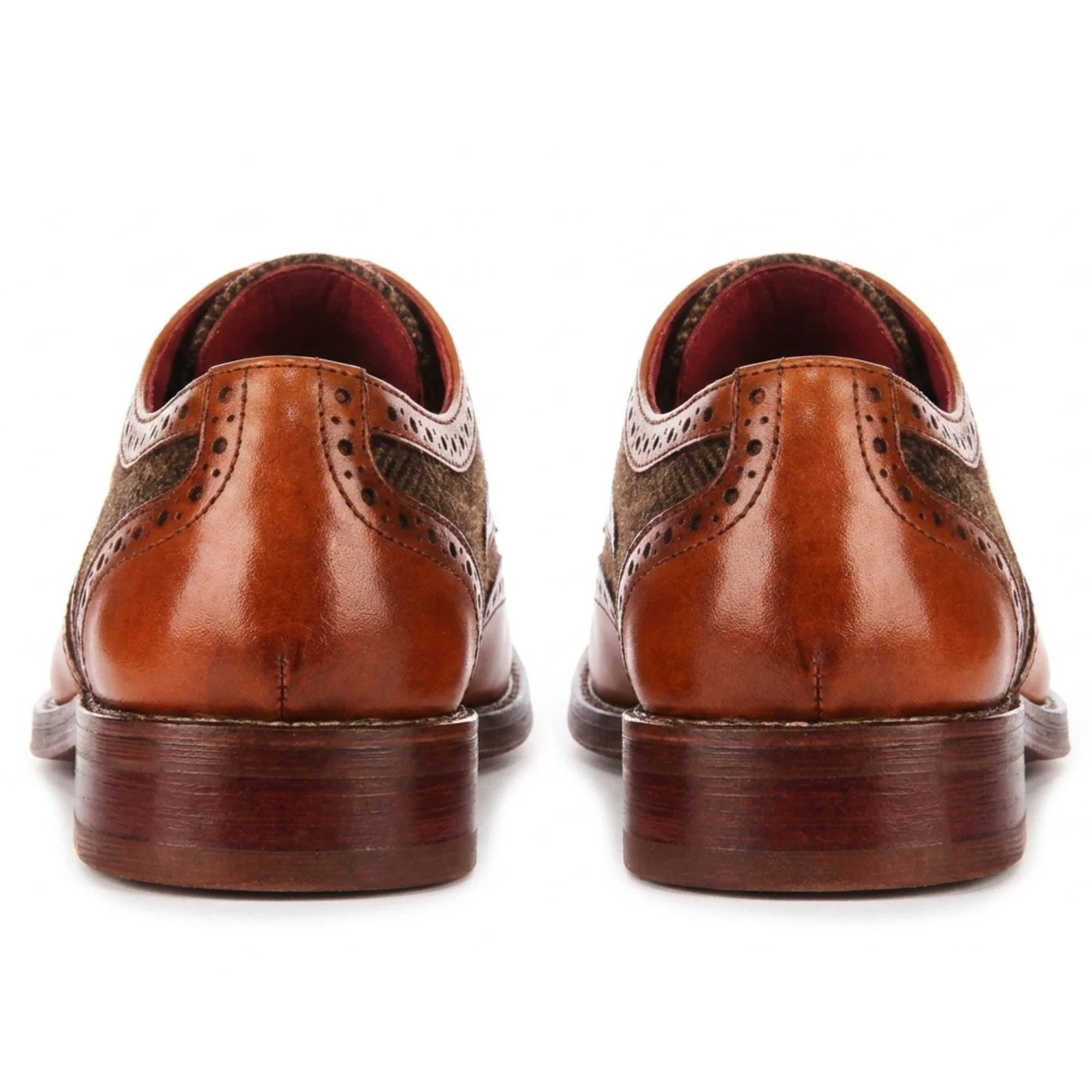 Arlo - Scarpe brogue da uomo in tweed color cuoio