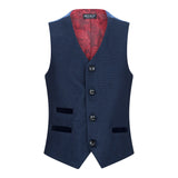 Boys Navy Blue 3 Piece Tweed Birdseye Suit Smart Formal Wedding Classic 1920s