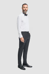 Aspen - Pantaloni classici neri semplici da uomo