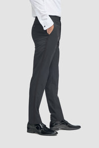 Aspen - Pantaloni classici neri semplici da uomo