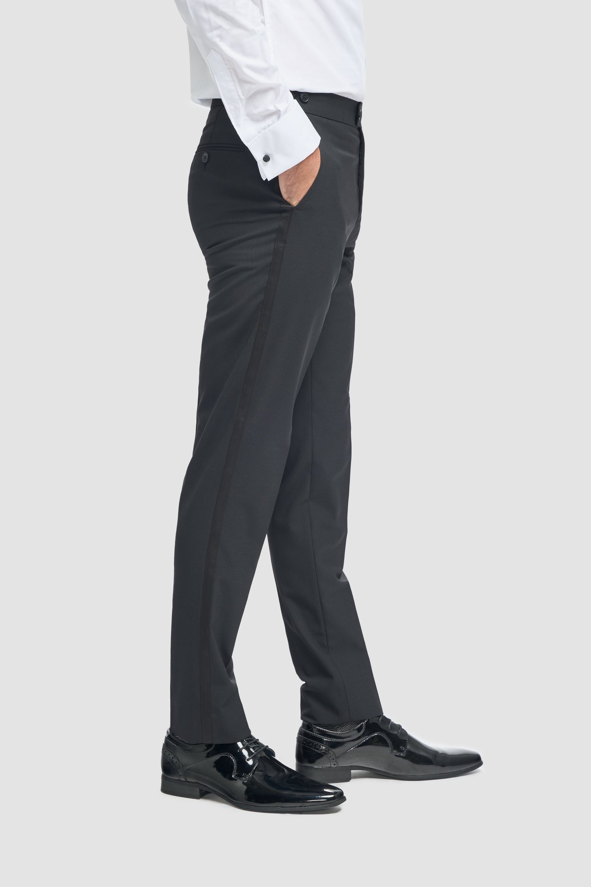 Aspen - Pantaloni classici neri semplici da uomo