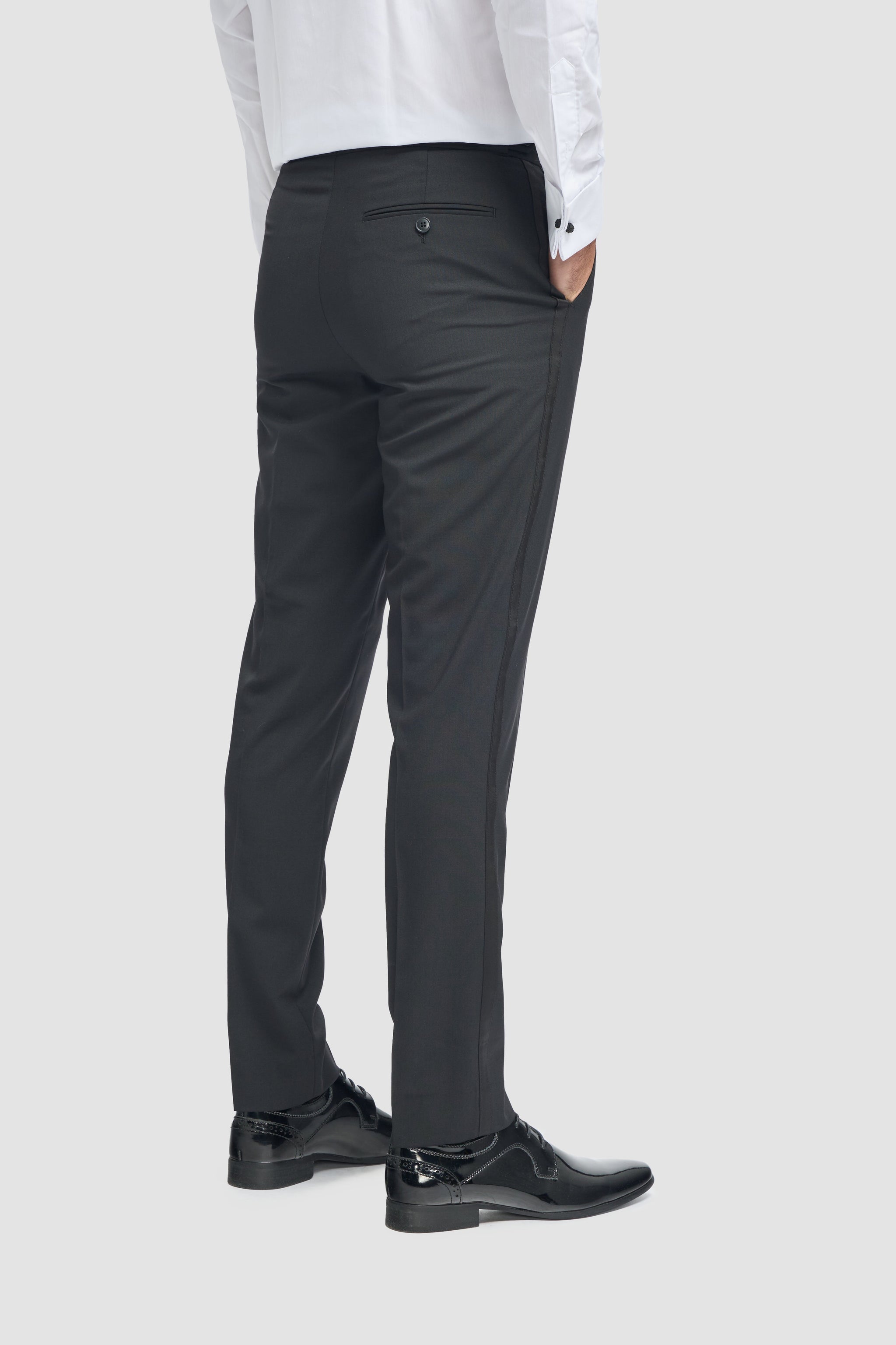 Aspen - Pantaloni classici neri semplici da uomo